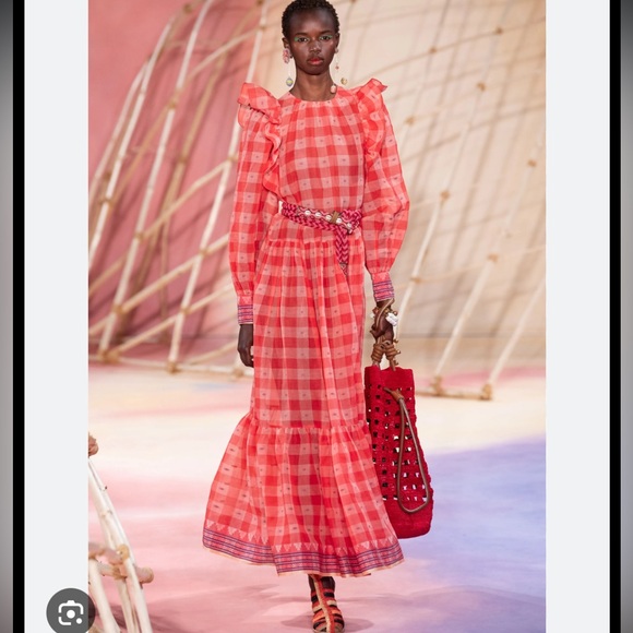 Ulla Johnson Estelle Checked Cotton Maxi Dress - Picture 3 of 9